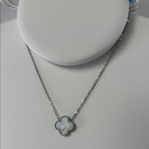 Elegant Silver Clover Pendant Necklace